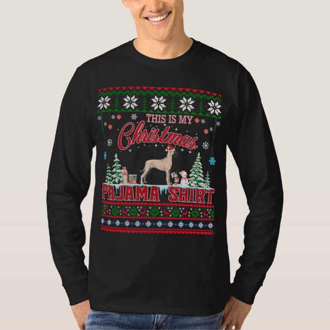 Camiseta Este es mi Navidad Pajama Great Dane Ugly Sweet (Anverso)