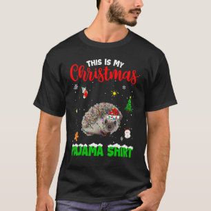 Camiseta Este Es Mi Navidad Pajama Hedgehog Red Plaid