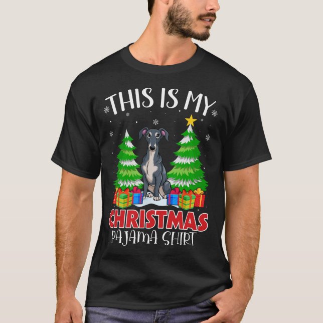 Camiseta Este Es Mi Navidad Pajama Italiano Greyhound Dog (Anverso)