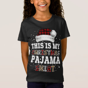 Camiseta Este Es Mi Navidad Pajama Leopard Buffalo Plaid