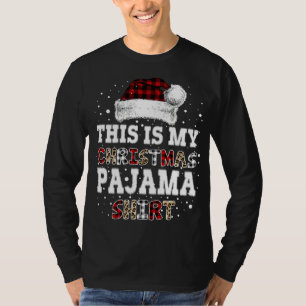 Camiseta Este Es Mi Navidad Pajama Leopard Buffalo Plaid R