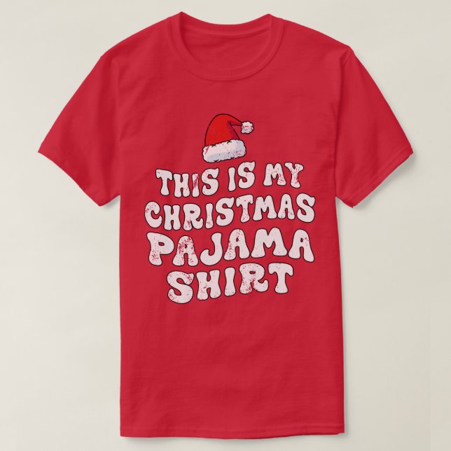 Camiseta Este es mi Navidad Pajama Merry Christmas Fami (Diseño del anverso)
