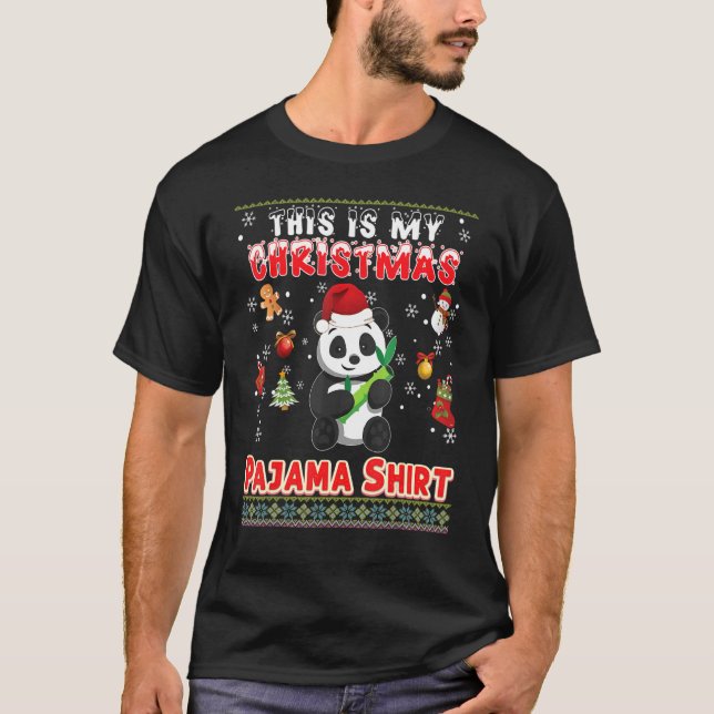 Camiseta Este Es Mi Navidad Pajama Panda Suéterme Fea (Anverso)