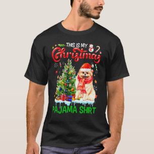 Camiseta Este es mi Navidad Pajama Pomeranian Scarf Santa X