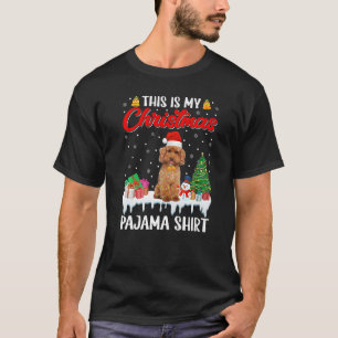 Camiseta Este Es Mi Navidad Pajama Poodle Dog Santa Hat