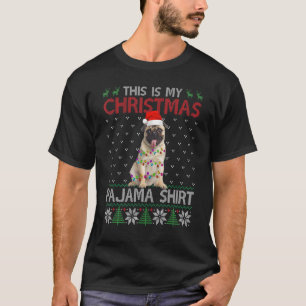 Camiseta Este Es Mi Navidad Pajama Pug Light Dog