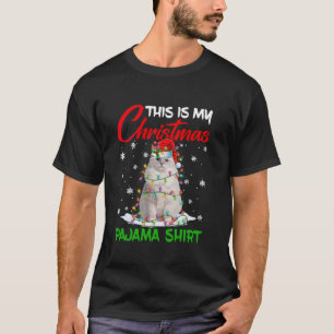 Camiseta Este Es Mi Navidad Pajama Ragdoll Cat Santa Hat