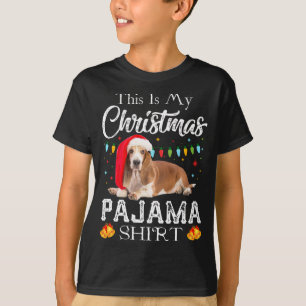 Camiseta Este es mi Navidad Pajama Santa Basset Hound Gif