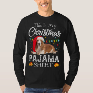 Camiseta Este es mi Navidad Pajama Santa Basset Hound Gif