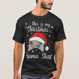 Camiseta Este Es Mi Navidad Pajama Santa Hat Controller V