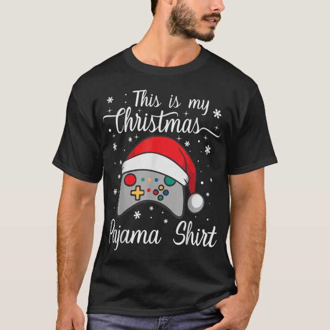 Camiseta Este Es Mi Navidad Pajama Santa Hat Controller V (Anverso)