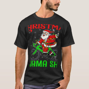 Camiseta Este Es Mi Navidad Pajama Santa Riding Cycling X