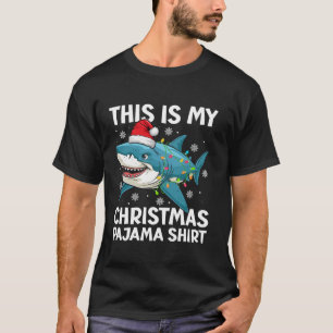 Camiseta Este Es Mi Navidad Pajama Shark Santa Hat Snowfl
