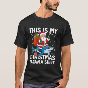 Camiseta Este Es Mi Navidad Pajama Shark Santa Hat Snowfl