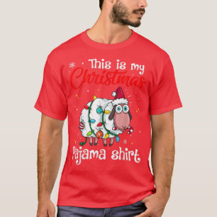 Camiseta Este es mi Navidad Pajama Sheep Santa Hat Xmas L