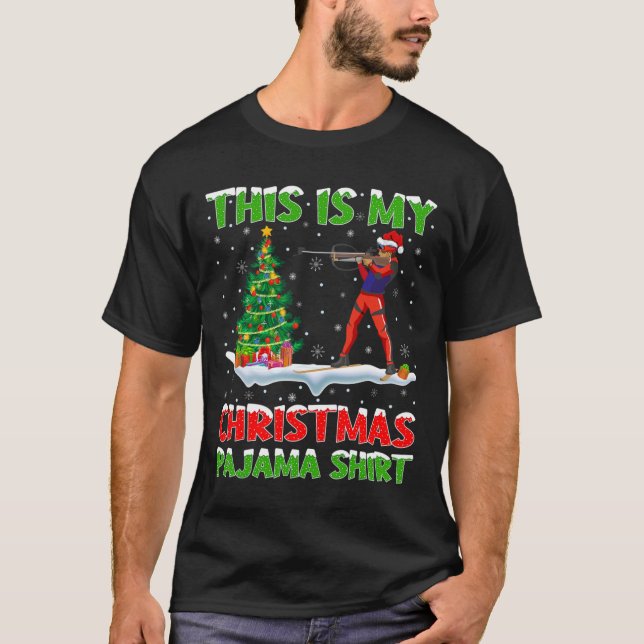 Camiseta Este Es Mi Navidad Pajama Shirt Biathlon Christm (Anverso)