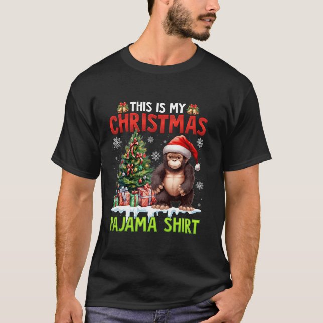 Camiseta Este es mi Navidad Pajama Shirt Bigfoot Santa Xm (Anverso)