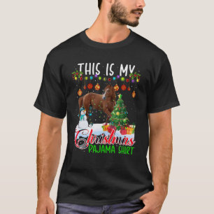 Camiseta Este Es Mi Navidad Pajama Shirt Horse Matando F