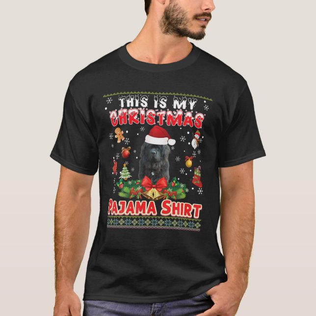 Camiseta Este es mi Navidad Pajama Shirt Newfoundland Dog (Anverso)