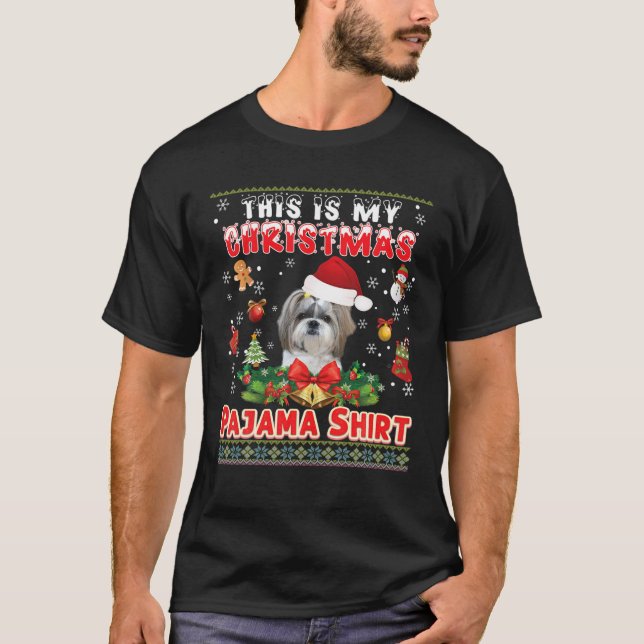 Camiseta Este Es Mi Navidad Pajama Shirt Shih Tzu Dog Ugl (Anverso)