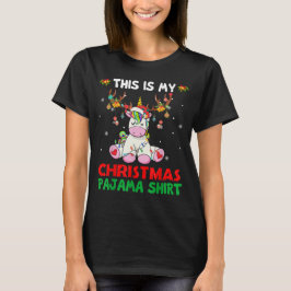Camiseta Este es mi Navidad Pajama Shirt Unicorn Santa
