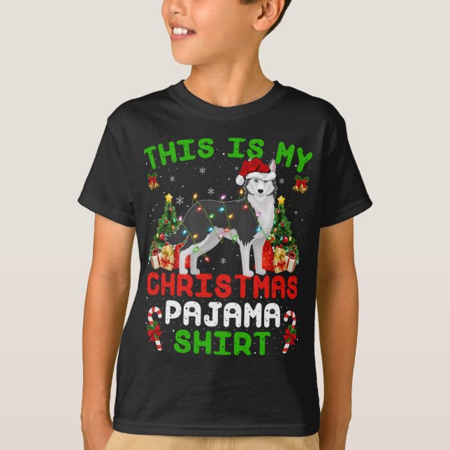 Camiseta Este Es Mi Navidad Pajama Siberian Husky Christm (Anverso)