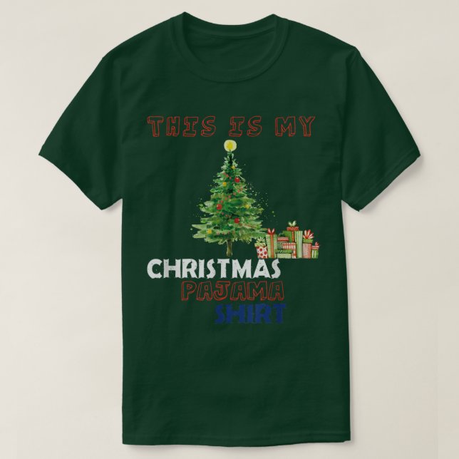 Camiseta Este es mi Navidad Pajama Snow Xmas Tree (Diseño del anverso)