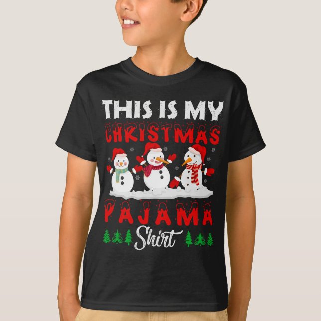 Camiseta Este Es Mi Navidad Pajama Snowman (Anverso)