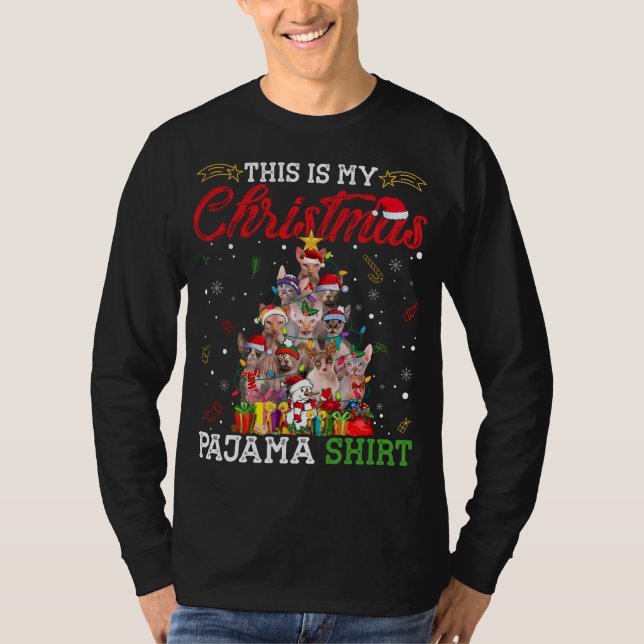 Camiseta Este Es Mi Navidad Pajama Sphinx Lover (Anverso)