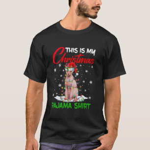 Camiseta Este Es Mi Navidad Pajama Sphynx Cat Santa Hat X