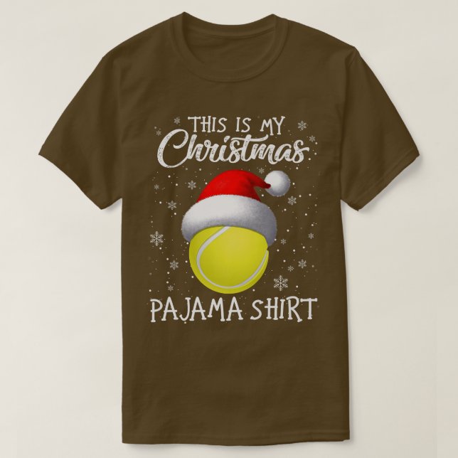 Camiseta Este es mi Navidad Pajama Tennis Santa Hat Snow (Diseño del anverso)