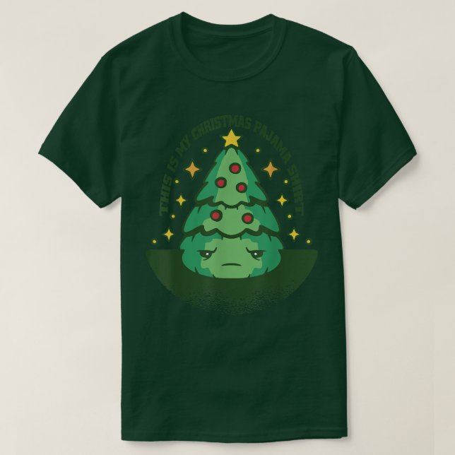 Camiseta Este es mi Navidad Pajama triste árbol de Navidad (Diseño del anverso)
