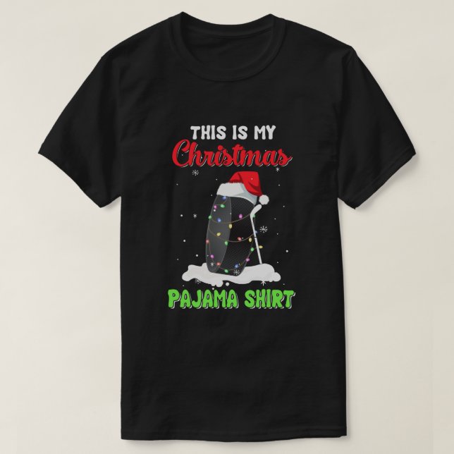Camiseta Este es mi Navidad Pajama Xmas Hockey Santa (Diseño del anverso)