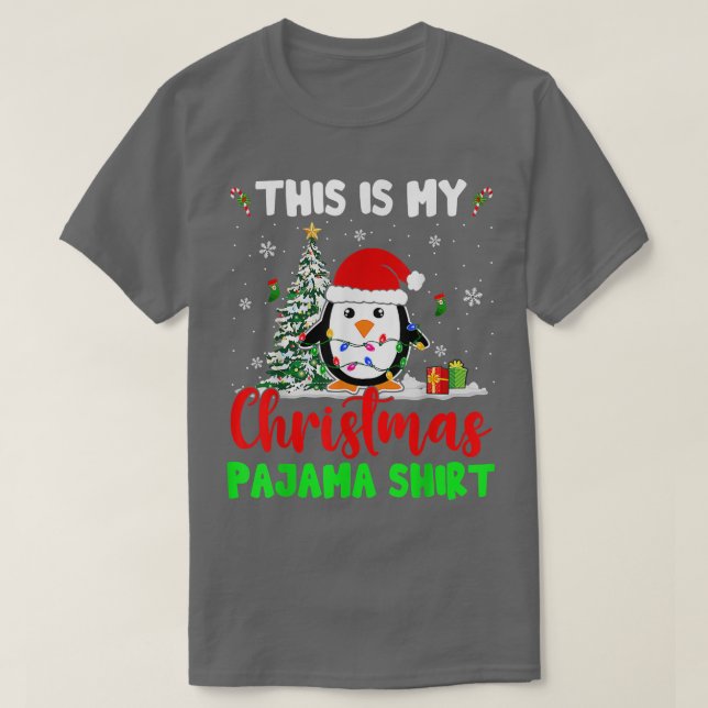 Camiseta Este es mi Navidad Pajama Xmas Luces Santa Pen (Diseño del anverso)