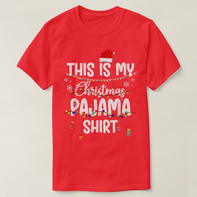 Camiseta Este Es Mi Navidad Pajama Xmas String Lights Ho (Diseño del anverso)