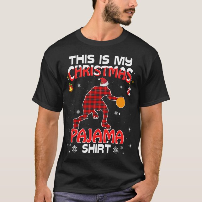 Camiseta Este Es Mi Navidad PajamaRed Plaid Basketball Xm (Anverso)