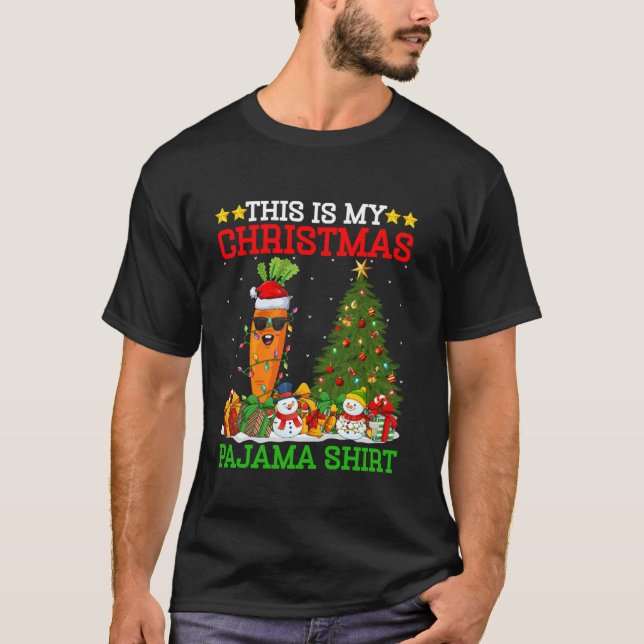 Camiseta Este Es Mi Navidad Pajamas Carrot Lights Christine (Anverso)