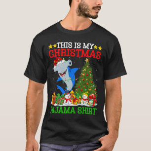 Camiseta Este Es Mi Navidad Pajamas Hammerhead Shark Chris