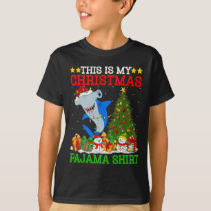 Camiseta Este Es Mi Navidad Pajamas Hammerhead Shark Chris