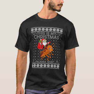 Camiseta Este Es Mi Navidad Pajamas Santa Riendo Cockroac