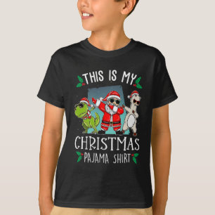 Camiseta Este es mi Navidad Pjs Dabbing Santa Dinosaur Ll
