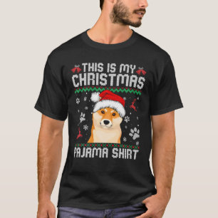 Camiseta Este Es Mi Navidad Shiba Inu Perro Pajama Merry