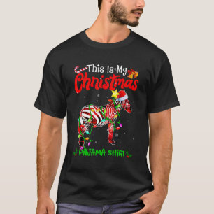 Camiseta Este Es Mi Navidad Zebra Pajama Buffalo Plaid