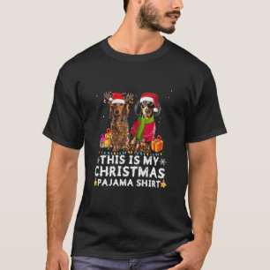 Camiseta Este es mi Navidades Pajama Shirt Dachshunds Santa