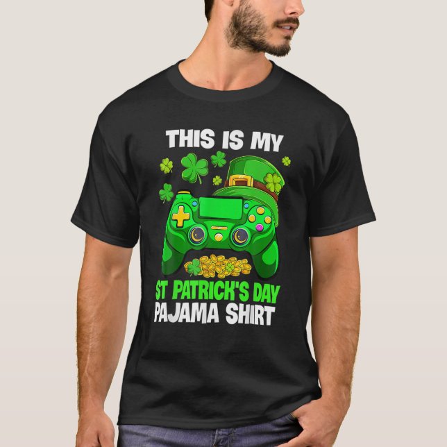 Camiseta Este Es Mi Niño De Videojuegos De St Patrick Pajam (Anverso)