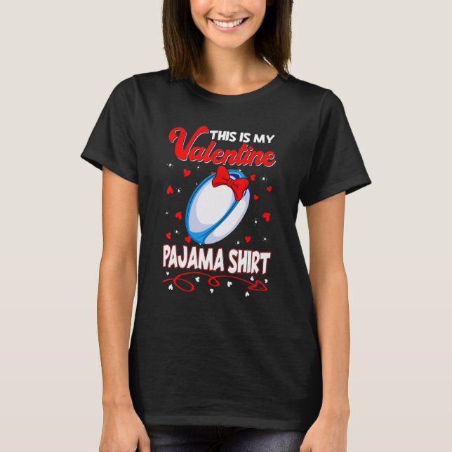 Camiseta Este Es Mi Pajama De Rugby De Valentines Para Niño (Anverso)