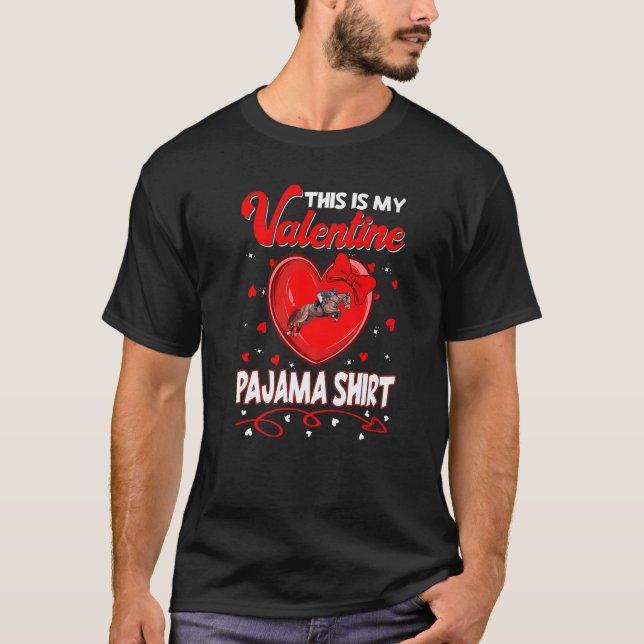 Camiseta Este Es Mi Pajama Ecuestre De San Valentín Para Ni (Anverso)
