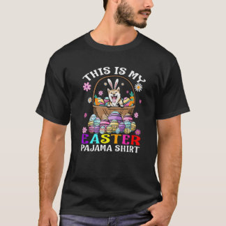 Camiseta Este Es Mi Pascua Pajama Shiba Inu Bunny Eggs East
