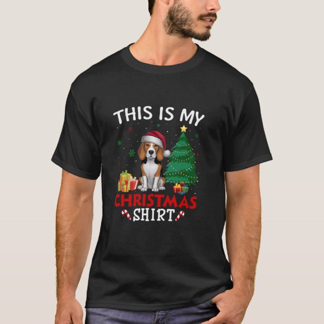 Camiseta Este es mi perro beagle Navidades de Santa Hat Paj (Anverso)