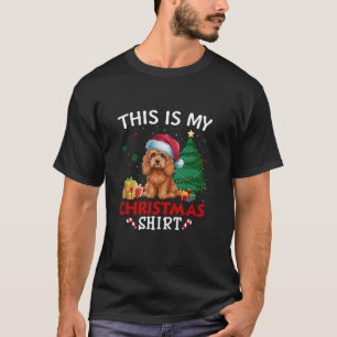 Camiseta Este es mi perro Cockapoo Santa Hat Navidades Paja